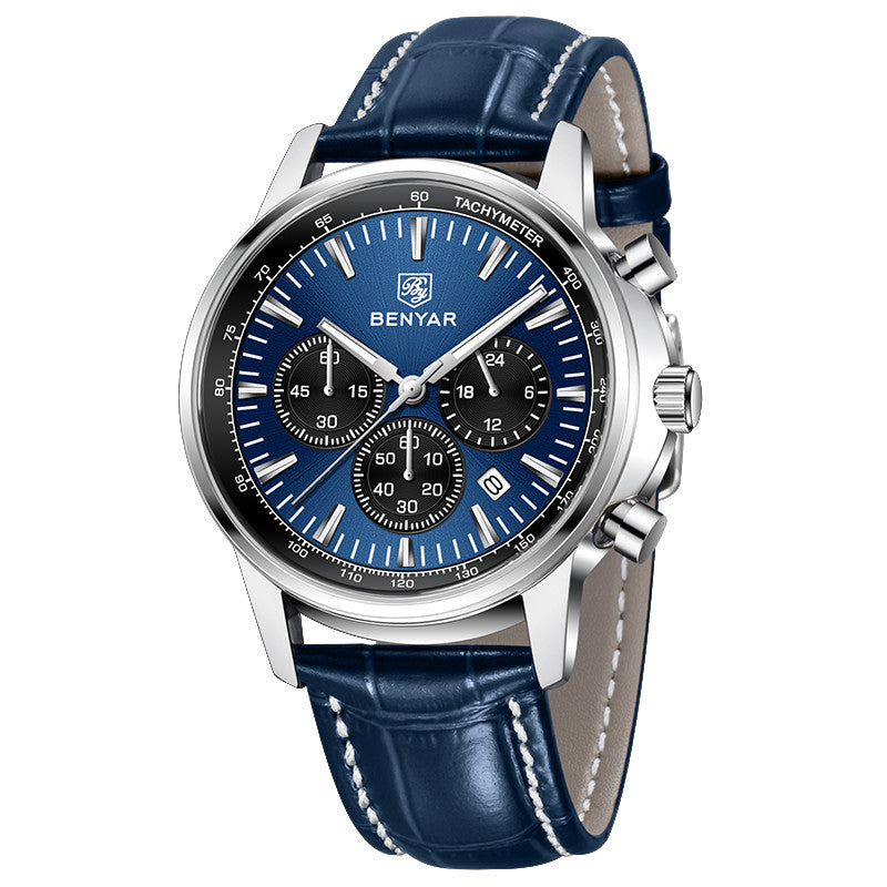Benyar BY-5213 Leather Strap Quartz Watch