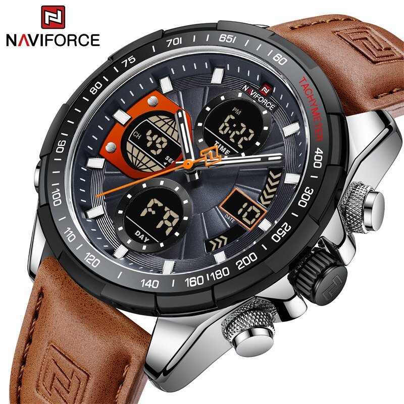 Overfly NF9197 Naviforce Analog-Digital Dual Time Chronograph Watch