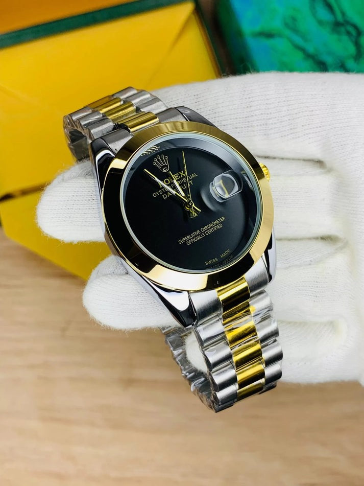 Luxury Two Tone Watch With Date Adjustment